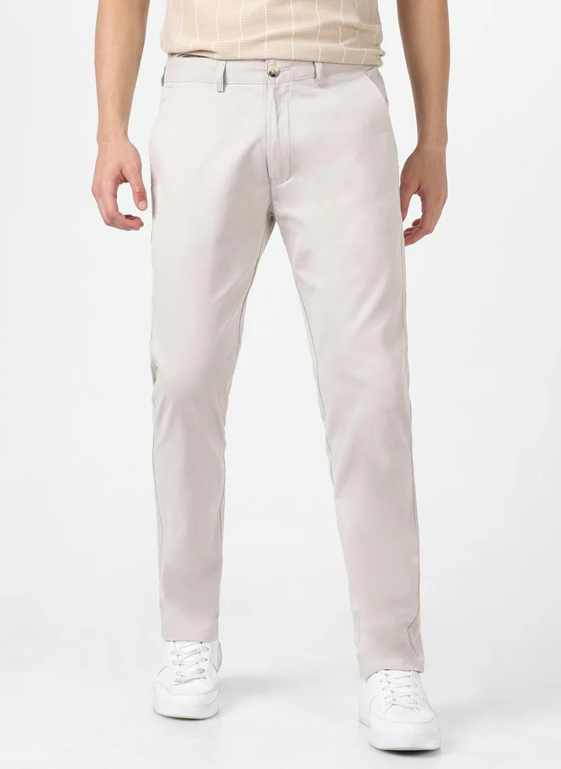 Urbano Fashion  Urbano Fashion Men's Grey Cotton Slim Fit Casual Chinos Trousers for Men | Best Price UAE